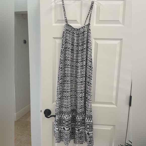 Roan+Ryan lined maxi dress black & white print - Picture 1 of 3